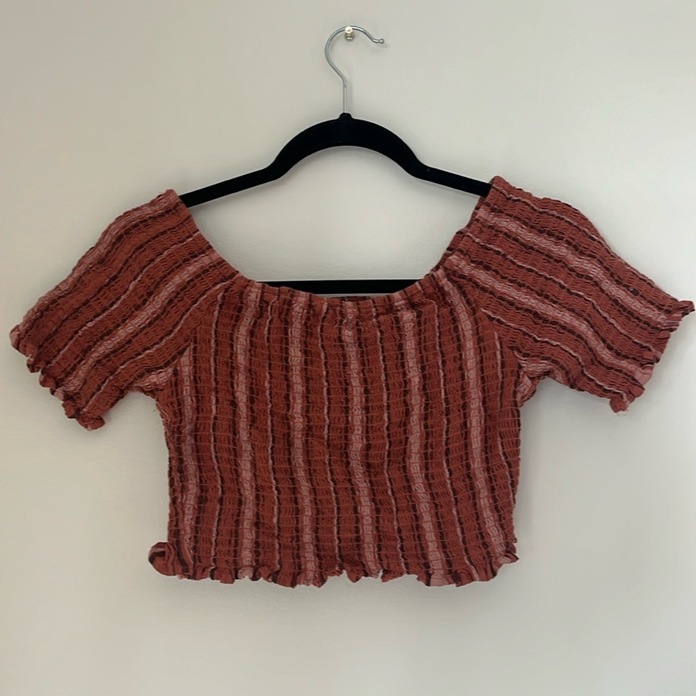 Smocking Detailed Cropped Top